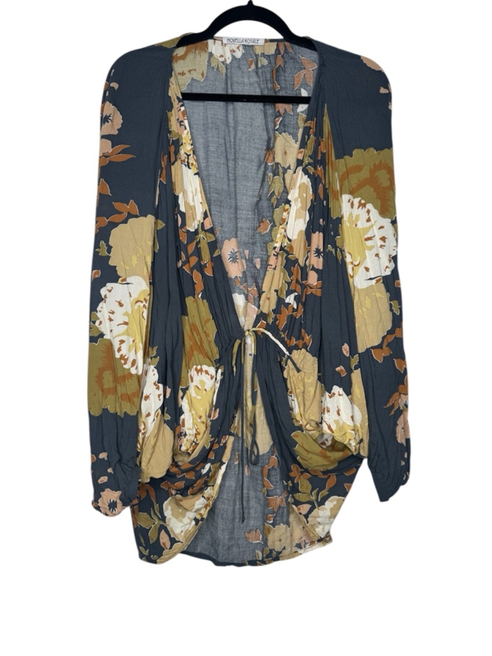 Novella Royale Women's OS floral tie kimono cardigan boho hippie festival